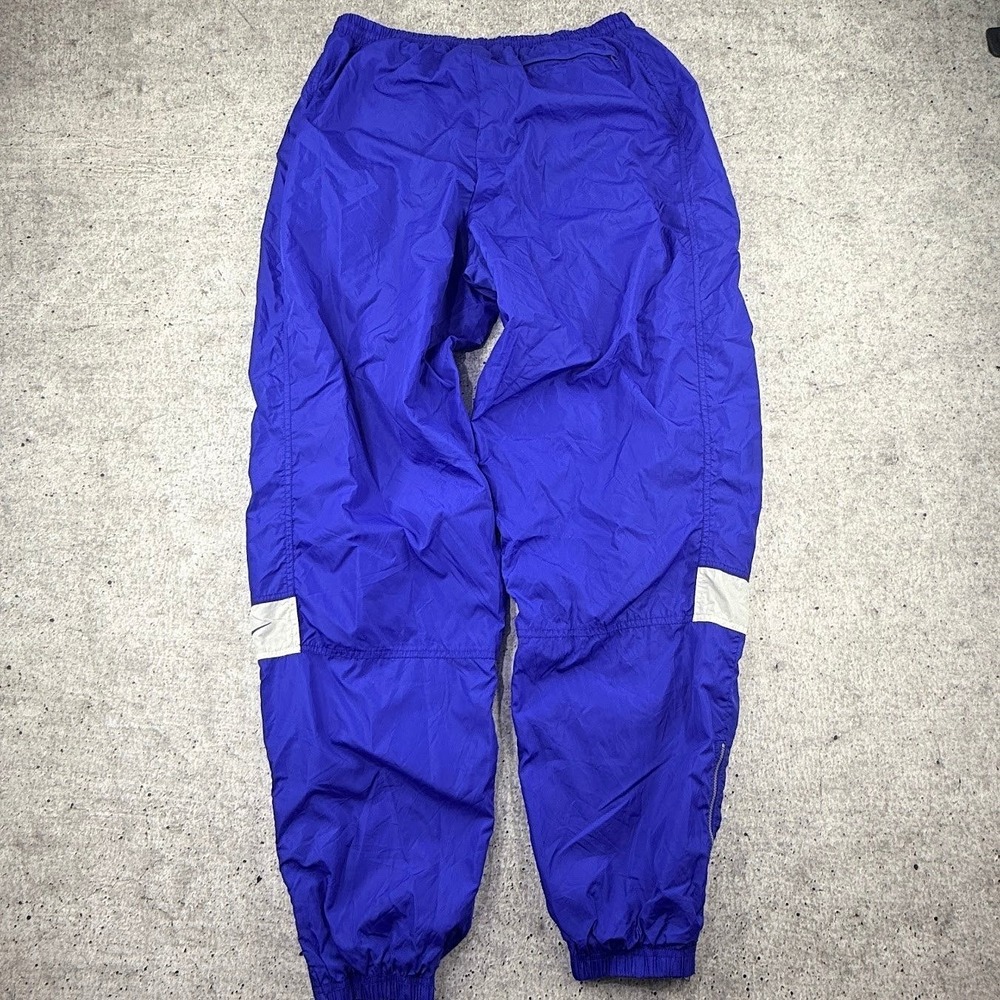 Vintage 90s Nike Team Blue White Swoosh Lined Ankle Zip Track Pants Mens 2XLT - Picture 5 of 9